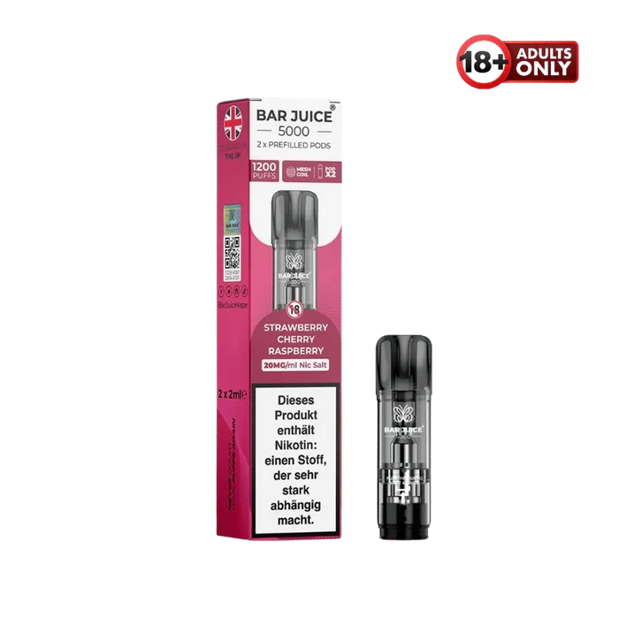 Bar Juice Prefilled Pod Strawberry Cherry Raspberry